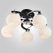 Потолочная люстра с белыми плафонами 9654/5 хром/черный