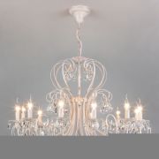 Люстра подвесная с хрусталем 3305/12 белый с золотом / прозрачный хрусталь