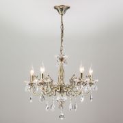 Люстра с хрусталем в классическом стиле 3281/5 античная бронза / прозрачный хрусталь