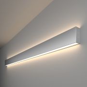 Линейный светодиодный накладной двусторонний светильник 128см 50Вт 4200К серебряный 101-100-40-128