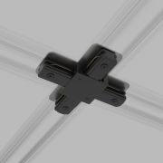 Коннектор X-образный для однофазного шинопровода черный TRC-1-1-X-BK