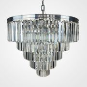 Подвесная люстра RH 1920s Odeon Clear Glass Fringe Chandelier D80 chrome