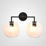 Бра RH Utilitaire Globe Shade Double Sconce Black