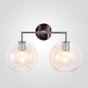 Бра RH Utilitaire Globe Shade Double Sconce Silver