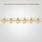 Подвесной светильник Tezani Argent Suspension Linear Gold 6L 210