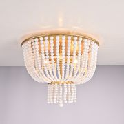Потолочная люстра JACQUELINE CLEAR FLUSH-MOUNT brass