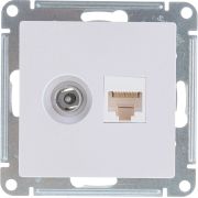 Розетка компьютерная + телевизионная 2-м СП AtlasDesign RJ45 кат.5E + TV механизм жемчуж. SE ATN000489