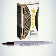 Маркер перманентный двухсторонний «Multi Marker Twin» 2мм/1мм пулевидный черн. Crown Б0048242