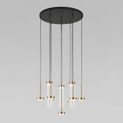 Подвесной светодиодный светильник со стеклянными плафонами 301102 LED латунь