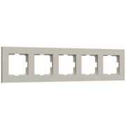 W0052917/ Рамка на 5 постов Slab (дымчатый софт) W0052917