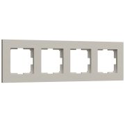 W0042917/ Рамка на 4 поста Slab (дымчатый софт) W0042917