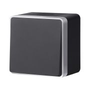 W5010234/ Выключатель одноклавишный влагозащищенный Gallant (черный с серебром) W5010234